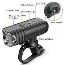 Carica l'immagine nel visualizzatore di Gallery, LED illuminazione bicicletta USB ricaricabili luce N8-Nero
