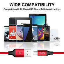 Carica l'immagine nel visualizzatore di Gallery, RAVIAD Cavo Micro USB [4 Pezzi:0.3m,1m,2m,3m] 0.3m 1m 2m 3m