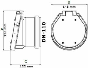Valvola antiriflusso con aletta per tubi HT KG, diametro del tubo DN 110