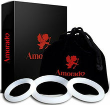Carica l&#39;immagine nel visualizzatore di Gallery, Amorado, set di 3 anelli per il pene (cock ring) in silicone, un M, Bianco