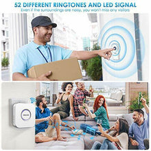 Carica l'immagine nel visualizzatore di Gallery, Campanello Senza Fili PHYSEN Wireless Doorbell IP55 Impermeabile,2...