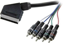 Carica l'immagine nel visualizzatore di Gallery, Cavo adattatore da Scart maschio a 5 RCA maschio, 2.5 m collegamenti audio video