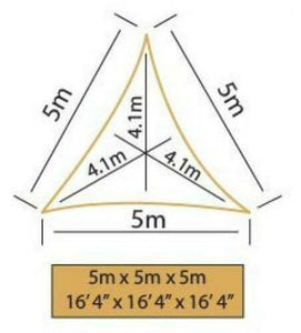 Tenda a Vela Kookaburra per Feste resistente all'acqua - Triangolare 5 mt -...