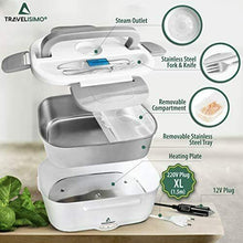Carica l&#39;immagine nel visualizzatore di Gallery, Scaldavivande Elettrico 2 in 1 per Auto con Chiusura Ermetica, 1.5L 40W 220V+12V