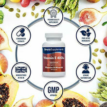 Carica l'immagine nel visualizzatore di Gallery, Vitamina E 400 UI - 240 capsule - 8 mesi di trattamento - SimplySupplements