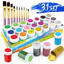 Carica l'immagine nel visualizzatore di Gallery, Set da Colori Acrilici, Set di 31 PCS Premio Pittura Acrilica Compreso 21 x 20